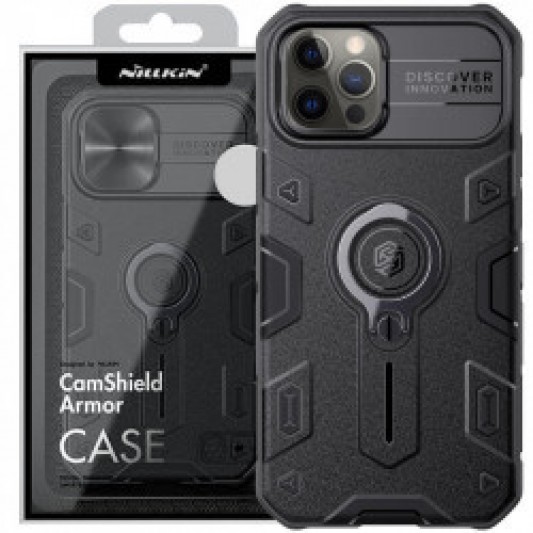 TPU+PC чохол Nillkin CamShield Armor no logo (шторка на камеру) для Apple iPhone 13 Pro (6.1") Чорний - зображення 4 