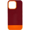 Чехол для Apple iPhone 13 Pro Max - TPU+PC Bichromatic (Brown burgundy / Orange)