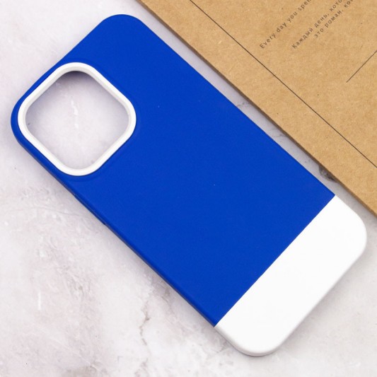 Чохол TPU+PC Bichromatic для Apple iPhone 13 Pro Max (6.7") Navy Blue / White - зображення 3 
