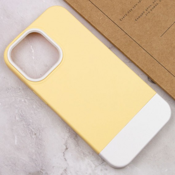 Чехол для Apple iPhone 13 Pro Max - TPU+PC Bichromatic (Creamy-yellow / White)