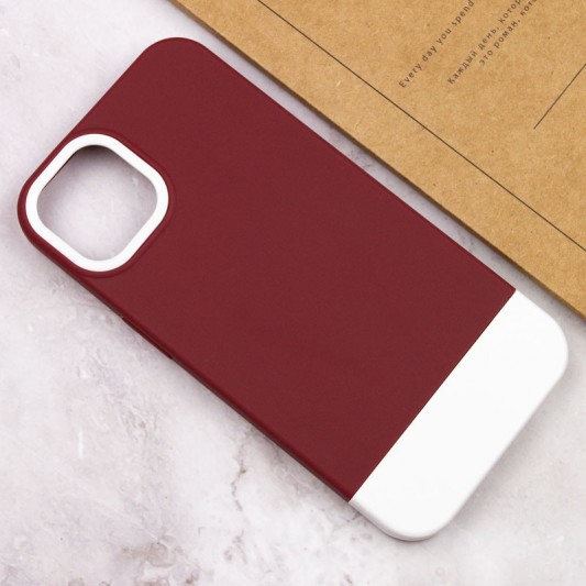 Чохол TPU+PC Bichromatic для Apple iPhone 13 (6.1") Wine / White - зображення 3 