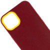 Чехол для Apple iPhone 13 - TPU+PC Bichromatic (Brown burgundy / Yellow)