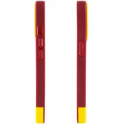 Чохол для Apple iPhone 13 - TPU+PC Bichromatic (Brown burgundy / Yellow)