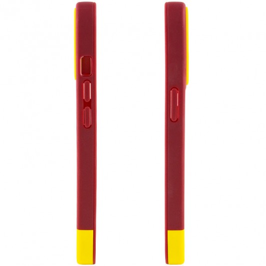 Чохол TPU+PC Bichromatic для Apple iPhone 13 (6.1") Brown burgundy / Yellow - зображення 2 