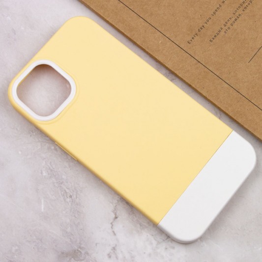 Чохол TPU+PC Bichromatic для Apple iPhone 13 (6.1") Creamy-yellow / White - зображення 4 