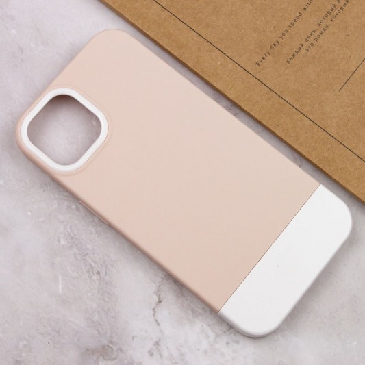 Чохол TPU+PC Bichromatic для Apple iPhone 13 (6.1") Grey-beige / White - зображення 3 