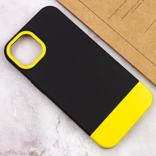 Чохол TPU+PC Bichromatic для Apple iPhone 13 (6.1") Black / Yellow - зображення 3 