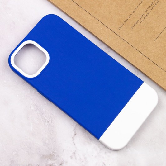 Чохол TPU+PC Bichromatic для Apple iPhone 13 (6.1") Navy Blue / White - зображення 3 