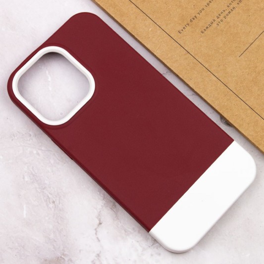Чохол TPU+PC Bichromatic для Apple iPhone 13 Pro (6.1") Wine / White - зображення 3 