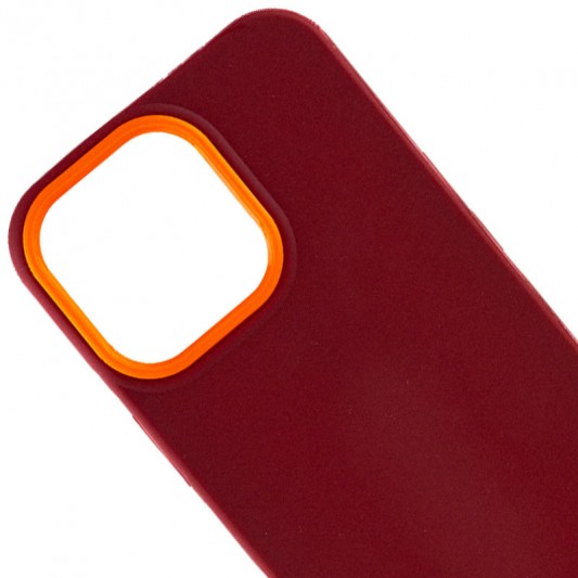 Чохол TPU+PC Bichromatic для Apple iPhone 13 Pro (6.1") Brown burgundy / Orange - зображення 1 