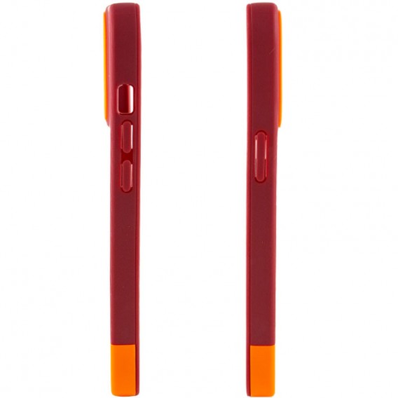 Чехол для Apple iPhone 13 Pro - TPU+PC Bichromatic (Brown burgundy / Orange)