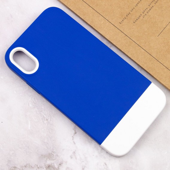 Чехол TPU+PC Bichromatic для Apple iPhone XR (6.1"") (Navy Blue / White)