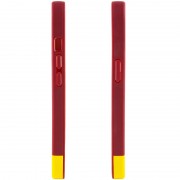 Чехол TPU+PC Bichromatic для Apple iPhone X / XS (5.8"") (Brown burgundy / Yellow)