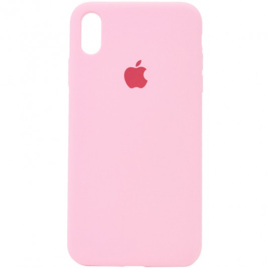 Чохол Silicone Case Full Protective (AA) для Apple iPhone X / XS (5.8") Рожевий / Light pink