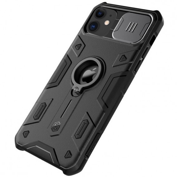 TPU+PC чохол для Apple iPhone 11 (6.1"") - Nillkin CamShield Armor (шторка на камеру) (Чорний)