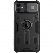 TPU+PC чехол для Apple iPhone 11 (6.1"") - Nillkin CamShield Armor (шторка на камеру) (Черный)