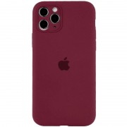 Чохол Silicone Case Full Camera Protective (AA) для Apple iPhone 12 Pro Max (6.7") Бордовий / Plum
