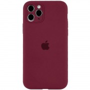 Чехол Silicone Case Full Camera Protective (AA) для Apple iPhone 12 Pro Max (6.7") Бордовый / Plum
