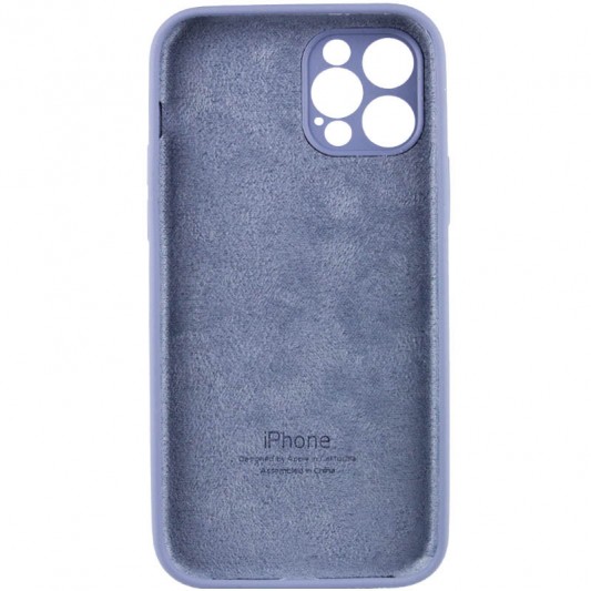 Чохол Silicone Case Full Camera Protective (AA) для Apple iPhone 12 Pro Max (6.7") Сірий / Lavender Gray - зображення 3 