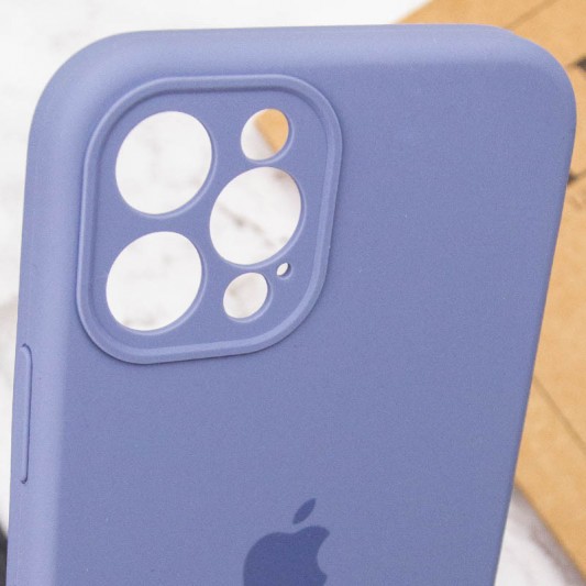 Чохол Silicone Case Full Camera Protective (AA) для Apple iPhone 12 Pro Max (6.7") Сірий / Lavender Gray - зображення 5 