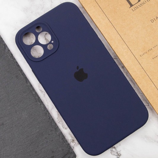 Чохол Silicone Case Full Camera Protective (AA) для Apple iPhone 12 Pro Max (6.7") Темно-синій / Midnight blue - зображення 4 