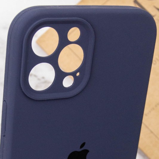 Чохол Silicone Case Full Camera Protective (AA) для Apple iPhone 12 Pro Max (6.7") Темно-синій / Midnight blue - зображення 5 