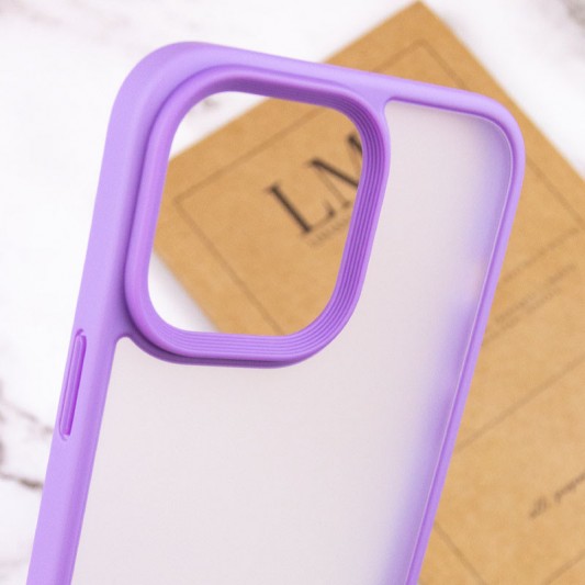 TPU+PC чохол Metal Buttons для Apple iPhone 13 Pro (6.1") Бузковий - зображення 5 