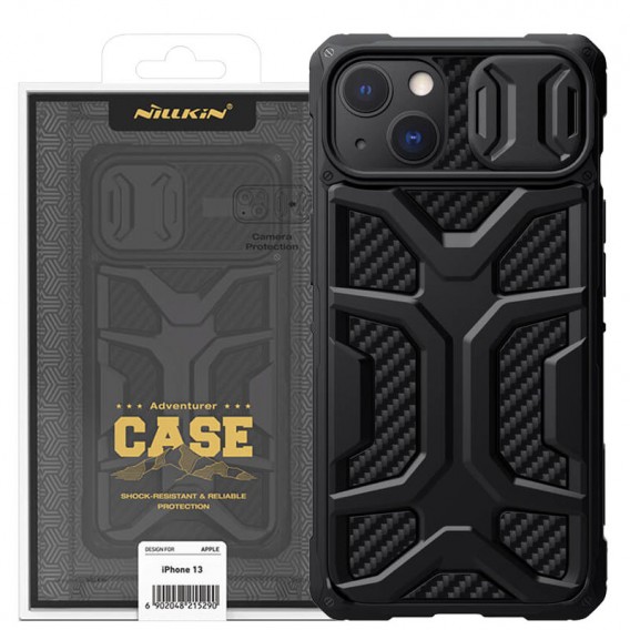 TPU+PC чехол для Apple iPhone 13 (6.1"") - Nillkin CamShield Adventurer (шторка на камеру) (Черный)