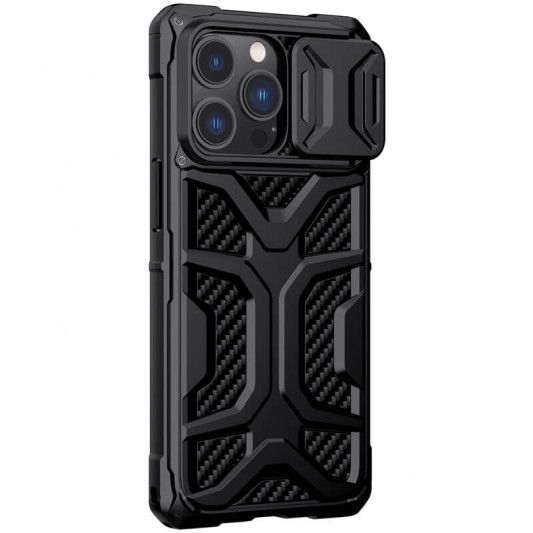 TPU+PC чехол Nillkin CamShield Adventurer (шторка на камеру) для Apple iPhone 13 Pro Max (6.7") Черный - изображение 3