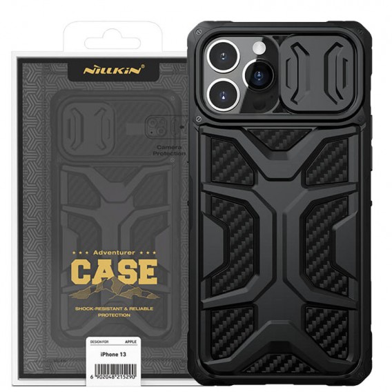 TPU+PC чохол для Apple iPhone 13 Pro Max (6.7"") - Nillkin CamShield Adventurer (шторка на камеру) (Чорний)