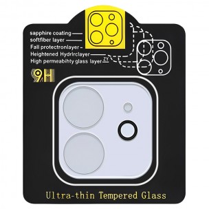 Захисне скло на камеру Full Block (тех.пак) для Apple iPhone 11 (6.1") Прозорий
