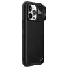 Шкіряна накладка для iPhone 13 Pro - Nillkin Camshield Leather (шторка на камеру) (Чорний/Black)
