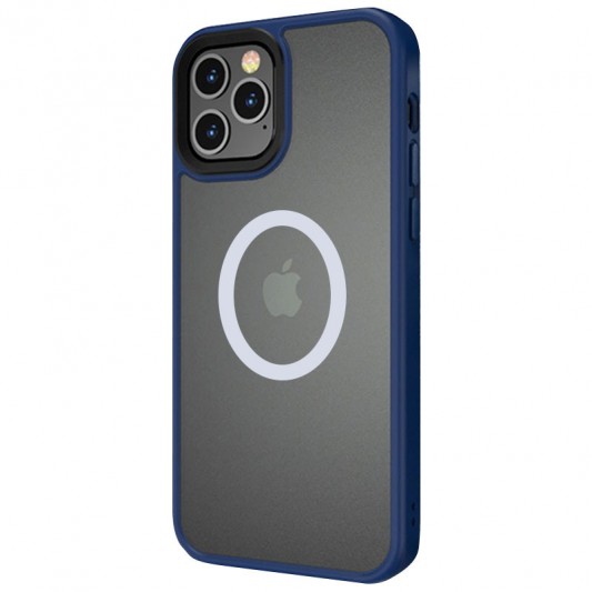 TPU+PC чехол Metal Buttons with MagSafe для Apple iPhone 13 Pro Max (6.7") Синий - изображение 1