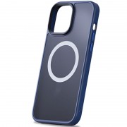 TPU+PC чехол для Apple iPhone 13 Pro Max (6.7"") - Metal Buttons with MagSafe (Синий)