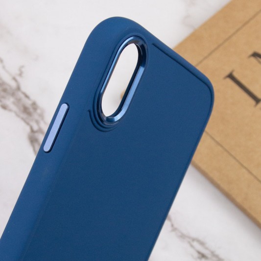 TPU чохол Bonbon Metal Style для Apple iPhone XS Max (6.5") Синій / Denim Blue - зображення 4 
