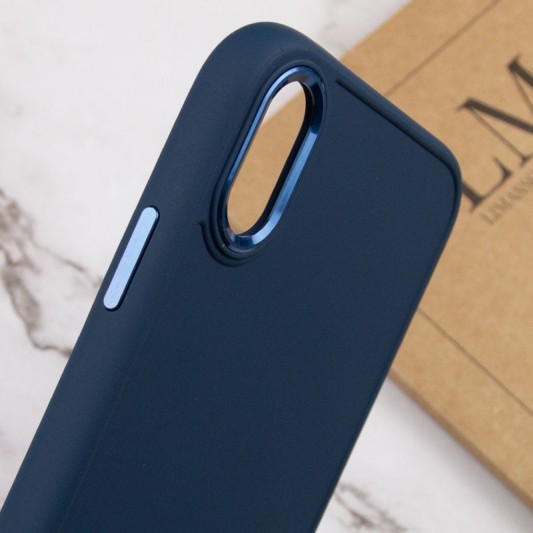 TPU чохол Bonbon Metal Style для Apple iPhone XS Max (6.5") Синій / Cosmos blue - зображення 4 