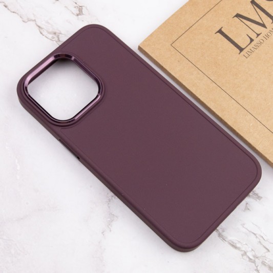 TPU чохол Bonbon Metal Style для Apple iPhone 13 Pro Max (6.7") Бордовий / Plum - зображення 3 