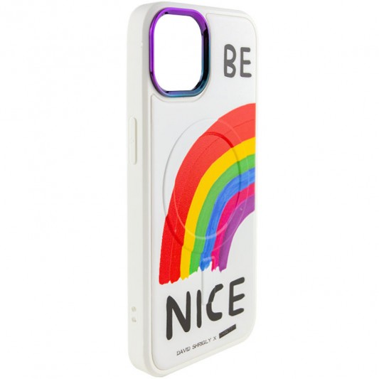 TPU+PC чехол Funny pictures with MagSafe для Apple iPhone 13 (6.1") Be Nice - изображение 1