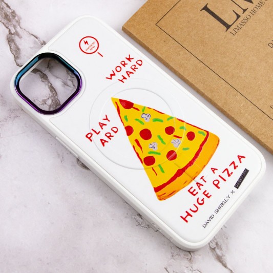 TPU+PC чехол Funny pictures with MagSafe для Apple iPhone 13 (6.1") Pizza - изображение 3