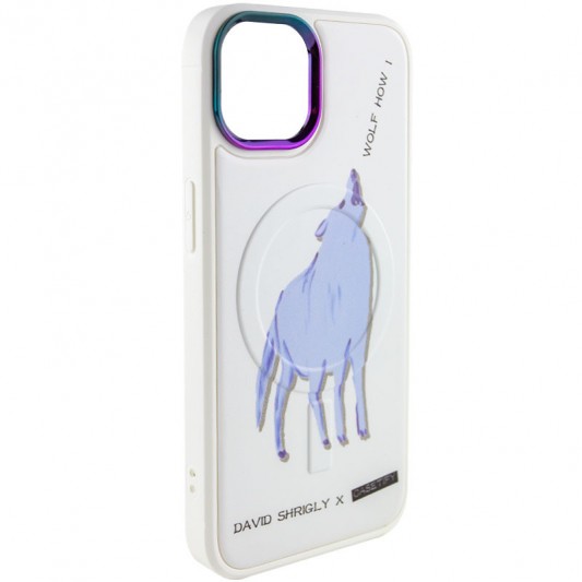 TPU+PC чехол Funny pictures with MagSafe для Apple iPhone 13 (6.1") Wolf - изображение 1