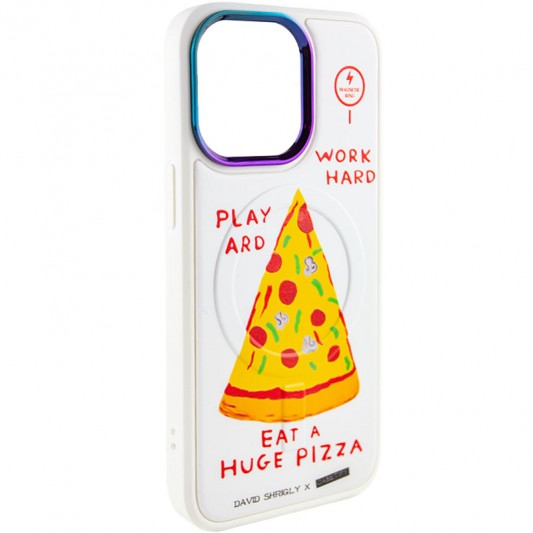 TPU+PC чехол Funny pictures with MagSafe для Apple iPhone 13 Pro Max (6.7") Pizza - изображение 1