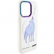 TPU+PC чехол для Apple iPhone 13 Pro Max (6.7"") - Funny pictures with MagSafe (Wolf)