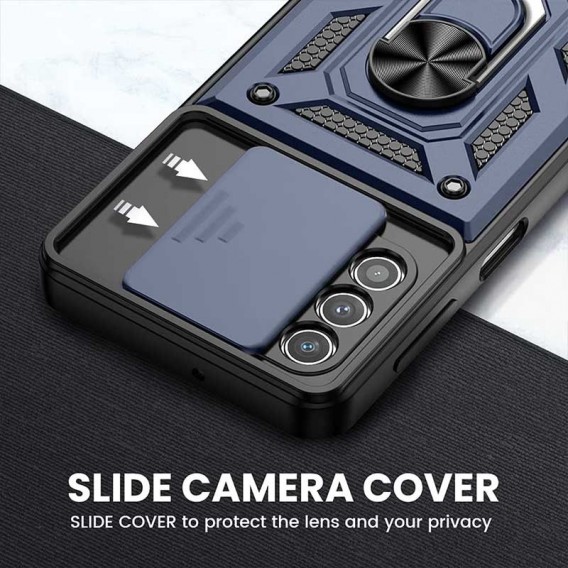 Ударопрочный чехол для Samsung Galaxy A33 5G - Camshield Serge Ring for Magnet (Синий)