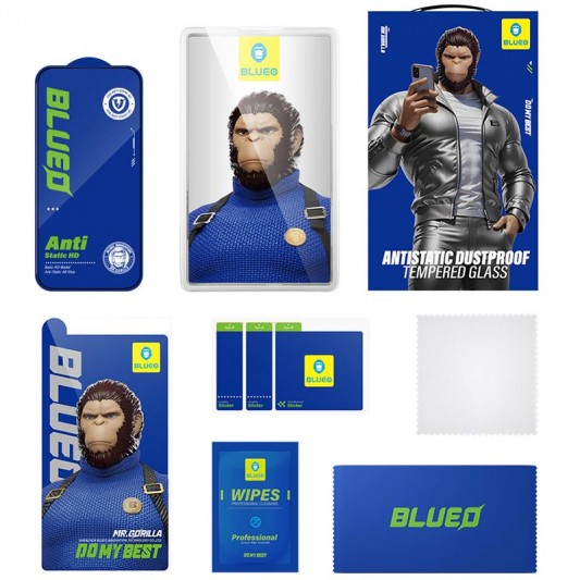 Защитное 2.5D стекло Blueo Full Cover HD для Apple iPhone 14 Pro (6.1") Черный - изображение 3
