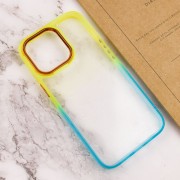 Чехол для Apple iPhone 14 Pro Max - TPU+PC Fresh sip series Бирюзовый / Оранжевый