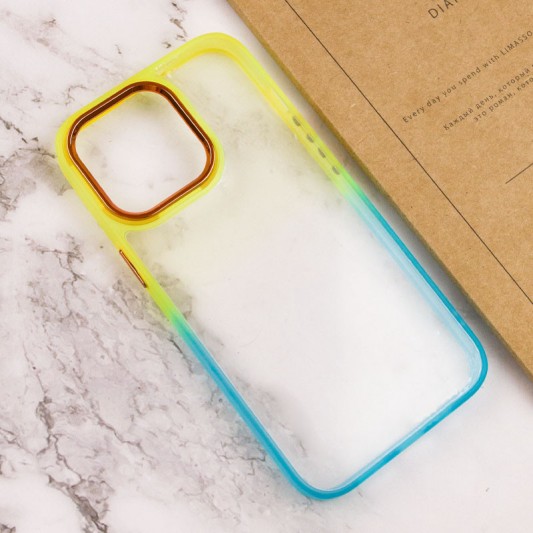 Чехол TPU+PC Fresh sip series для Apple iPhone 14 Pro Max (6.7") Бирюзовый / Оранжевый - изображение 2