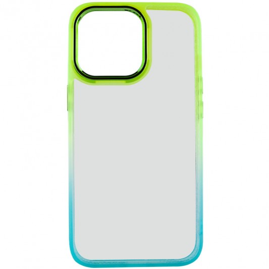 Чехол TPU+PC Fresh sip series для Apple iPhone 14 Pro Max (6.7") Бирюзовый / Лимонный - изображение 1