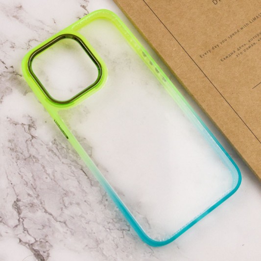 Чехол TPU+PC Fresh sip series для Apple iPhone 14 Pro Max (6.7") Бирюзовый / Лимонный - изображение 2