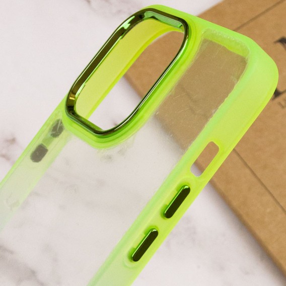 Чехол для Apple iPhone 14 Pro Max - TPU+PC Fresh sip series Бирюзовый / Лимонный