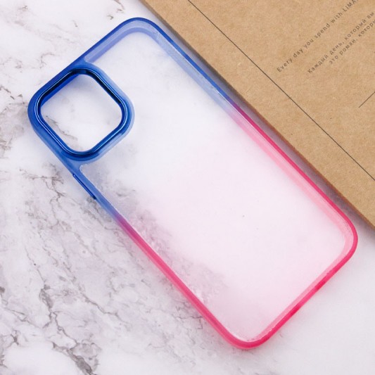 Чехол TPU+PC Fresh sip series для Apple iPhone 14 (6.1") Розовый / Синий - изображение 2